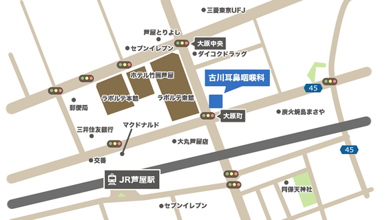 アクセスマップ|古川耳鼻咽喉科医院