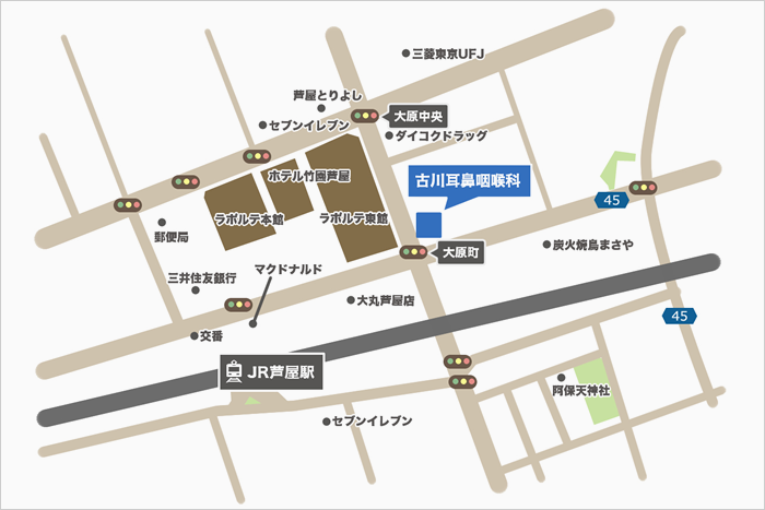 アクセスマップ|古川耳鼻咽喉科医院